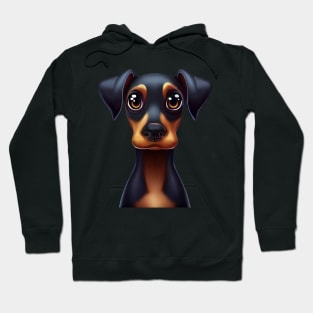 Playful Doberman Pinscher Graphic Design Hoodie